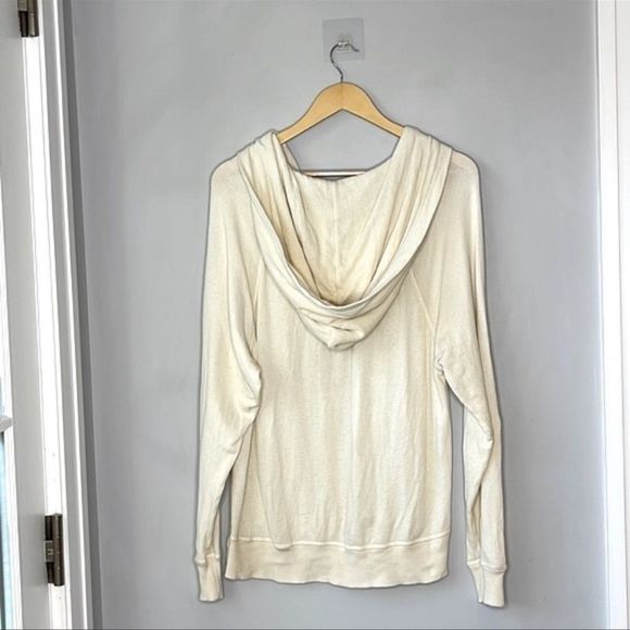 THE GREAT. Cream Hoodie with Blue Accents - Picture 3 of 10